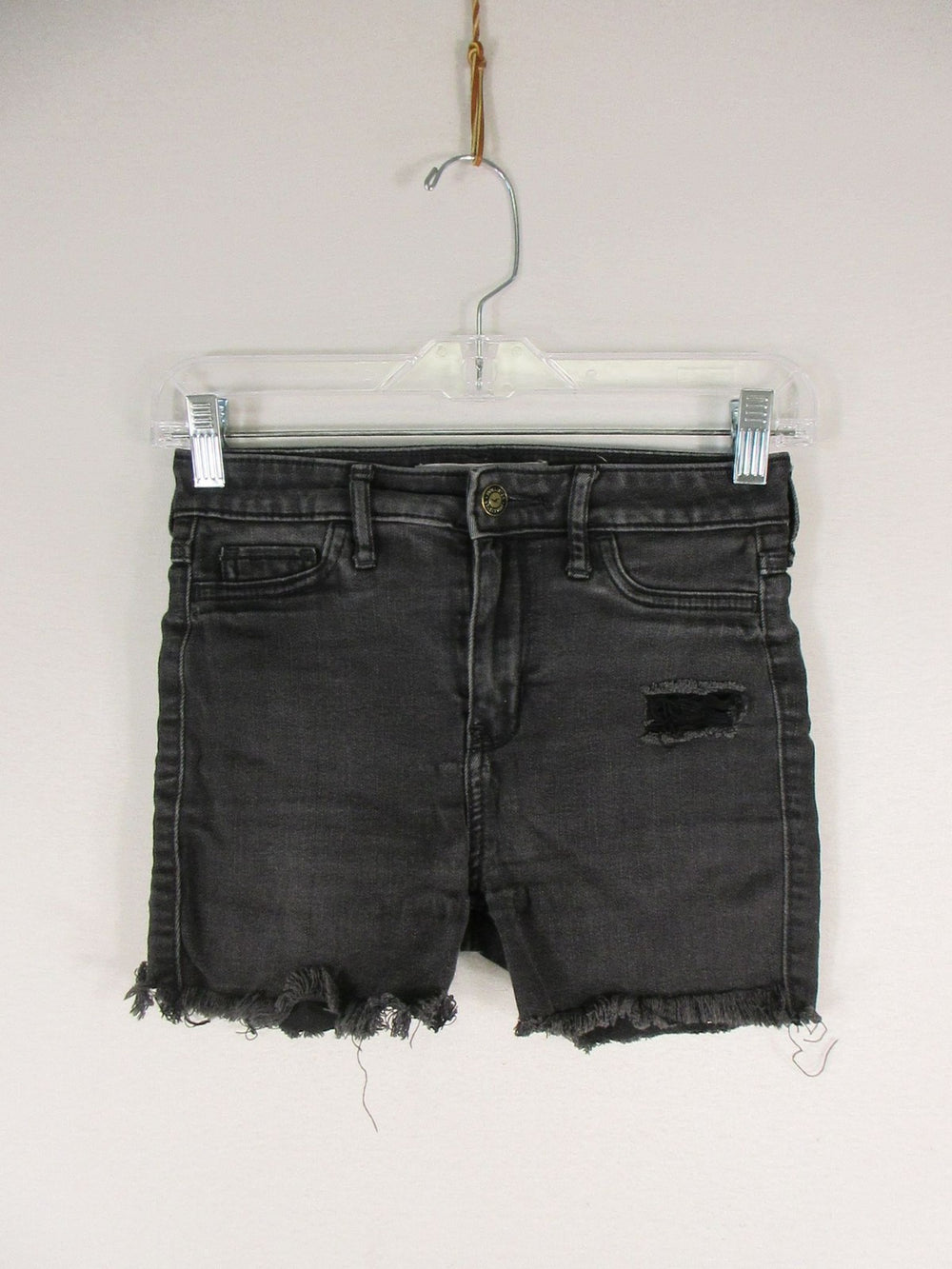 Hollister Shorts Womens Size 0 Black Distressed Hem Denim Cutoff HighRise