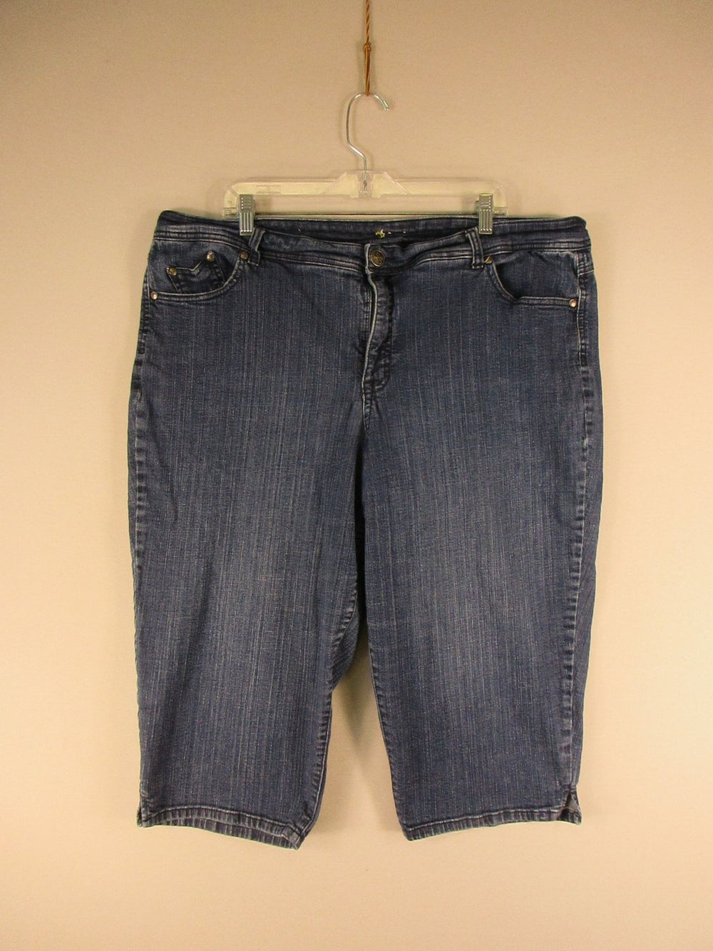 Style&co Jeans Womens 22W Blue Stretch Cropped Capris Denim Pants Back Pockets