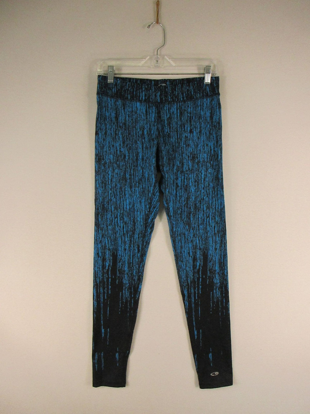 Champion Leggings Womens M Blue Black DUODRY Activewear Printed Stretch