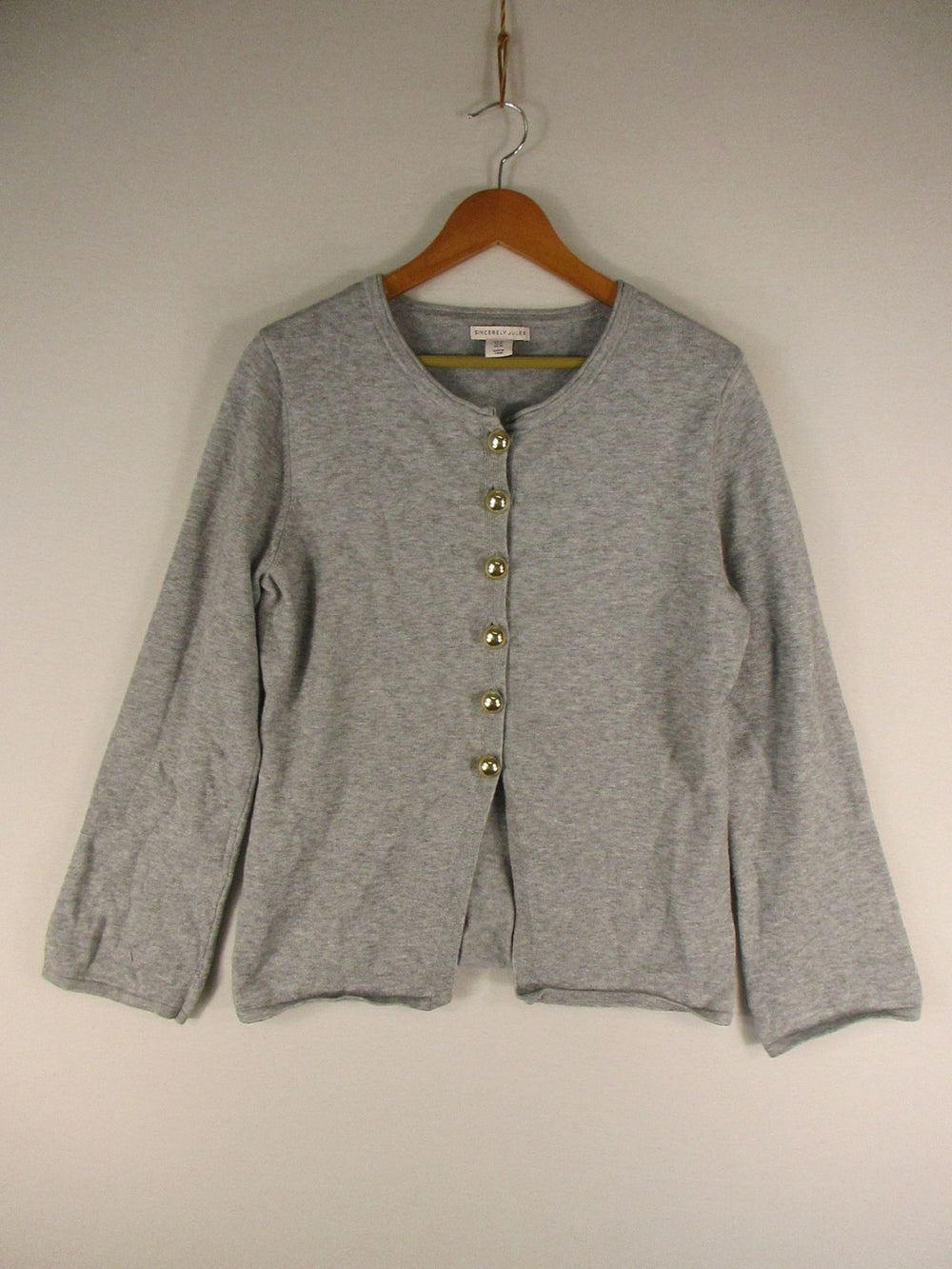 Sincerely Jules Cardigan Womens XL Gray Long Sleeve Button Front Lightweight