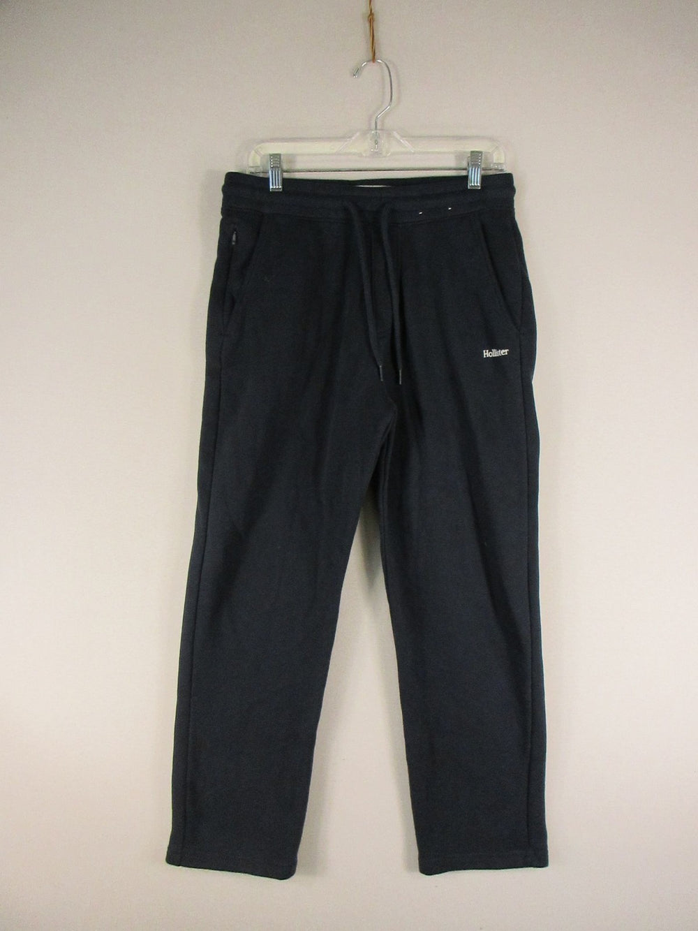 Hollister Sweatpants Small Navy Drawstring Fleece Joggers Pockets Casual Comfort