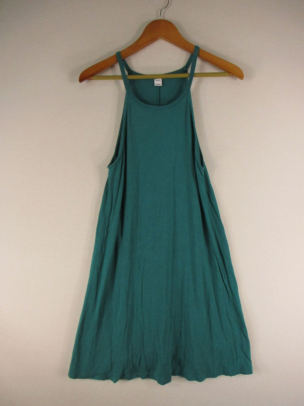 Old Navy Dress Womens S Teal Racerback Swing Tank Flowy Casual Maxi Pockets