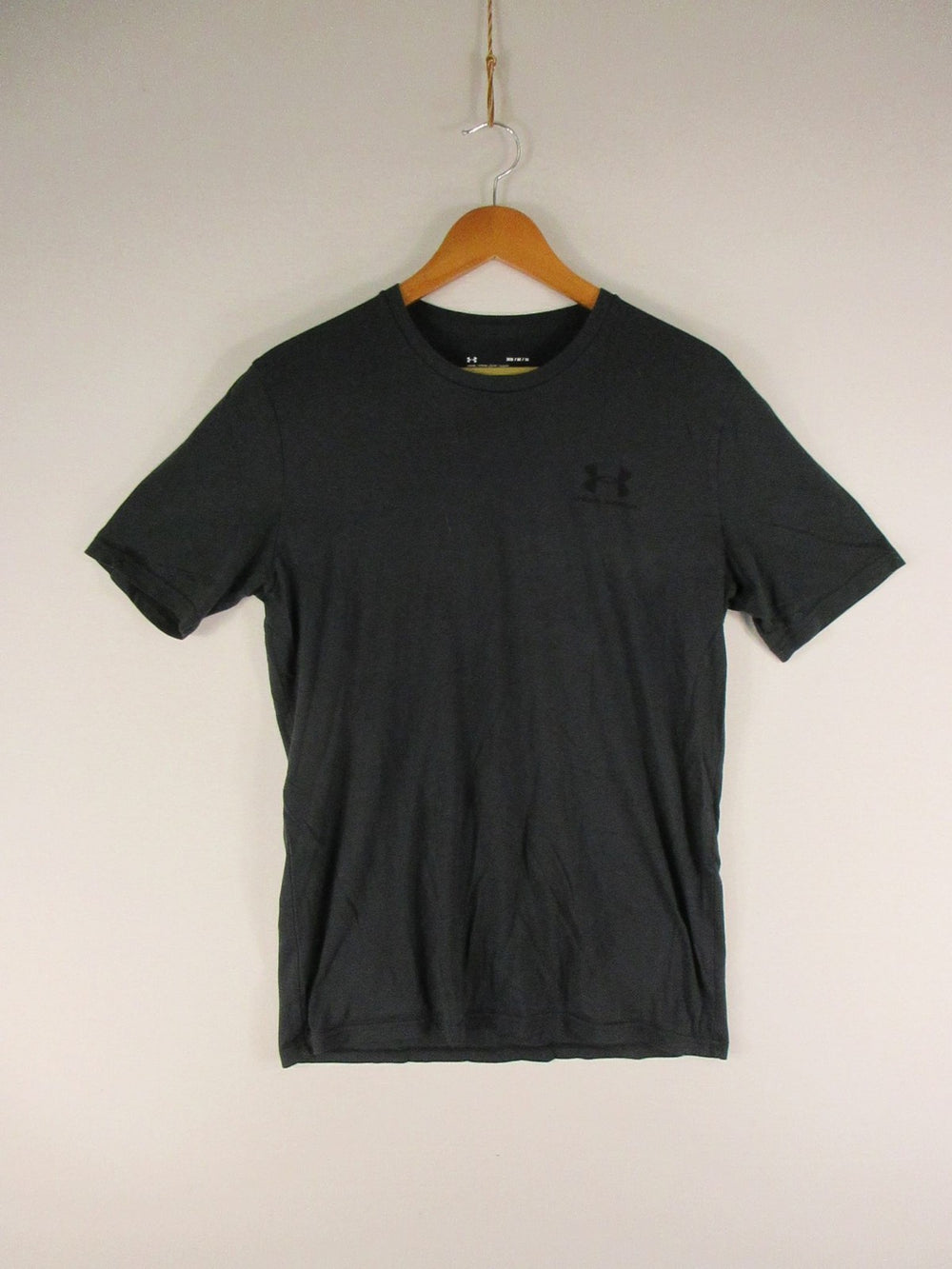Under Armour Shirt Mens M Loose Short Sleeve Athletic Crew Neck Black Gray Tee
