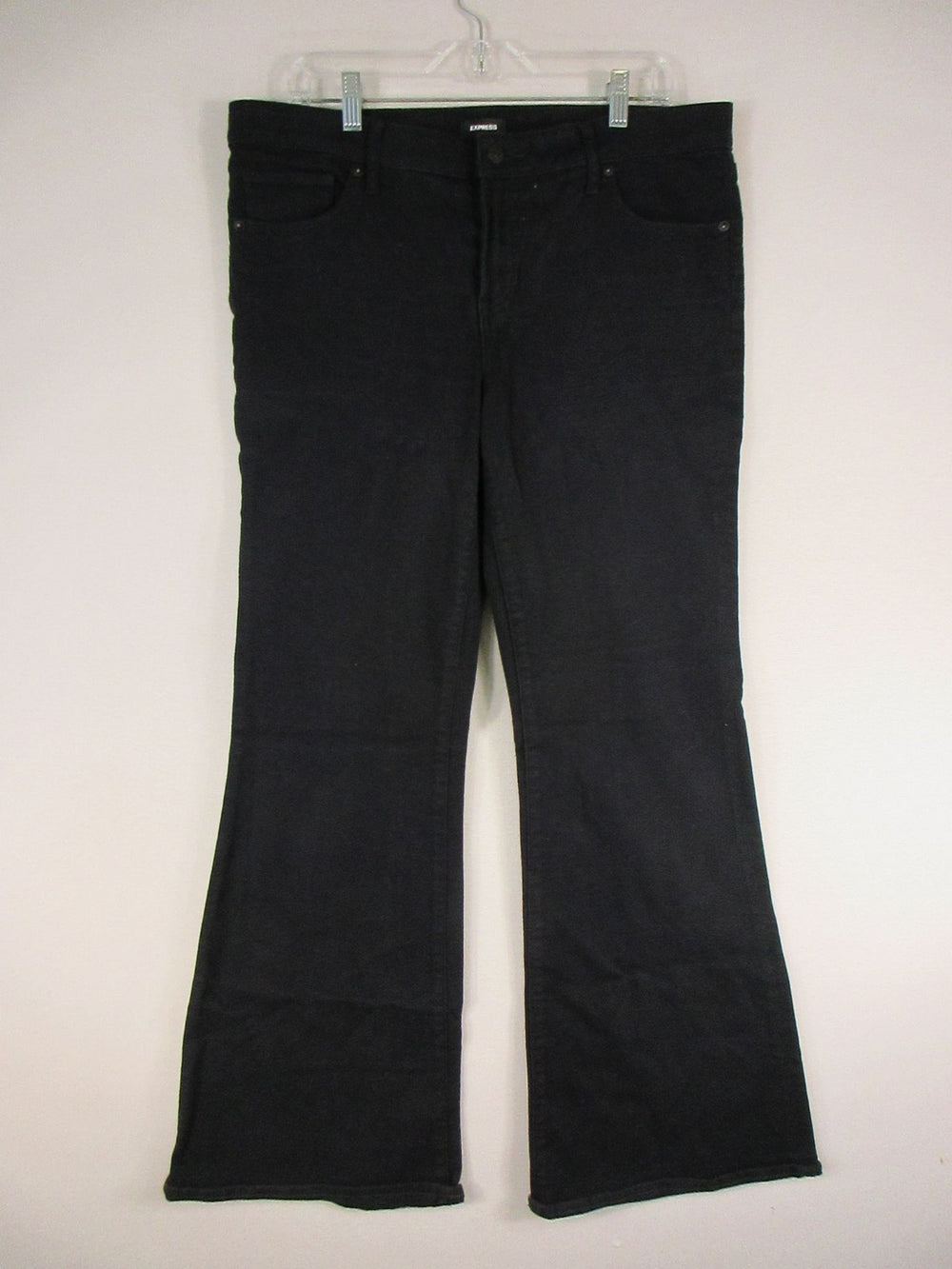 Express Jeans Womens 12 70s Flare Low Rise Bootcut Five Pocket Black Stretch