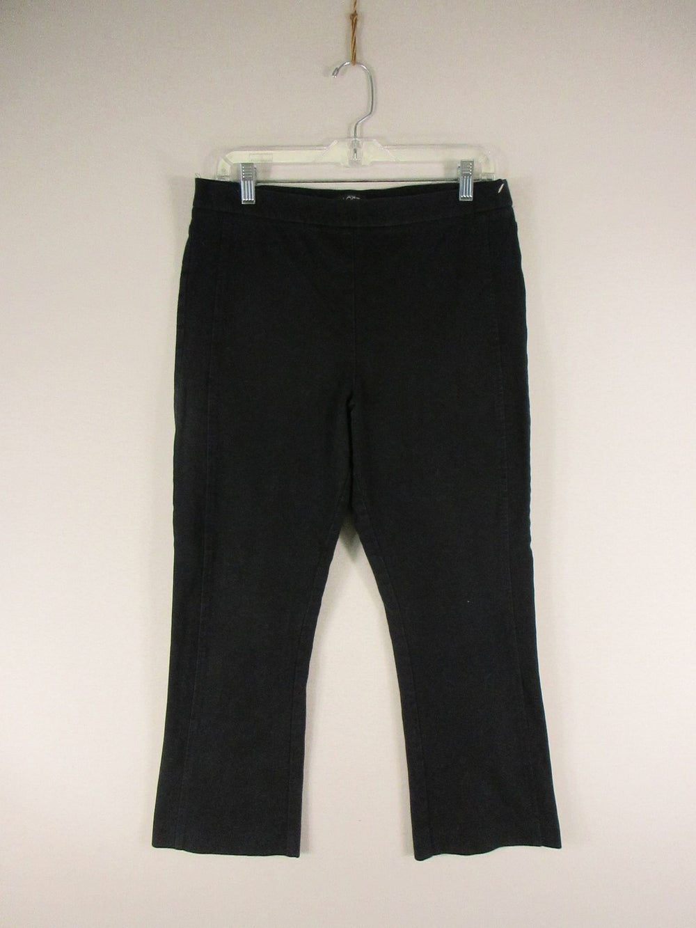 Ann Taylor LOFT Pants Womens M Black Cropped Straight Stretch Pull On Workwear