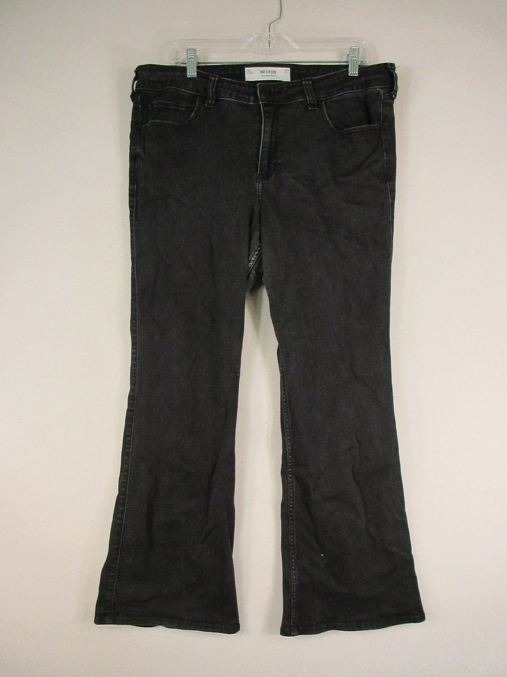 Hollister Jeans Womens 14 Short W32 Mid-Rise Boot Black Denim Bootcut Classic