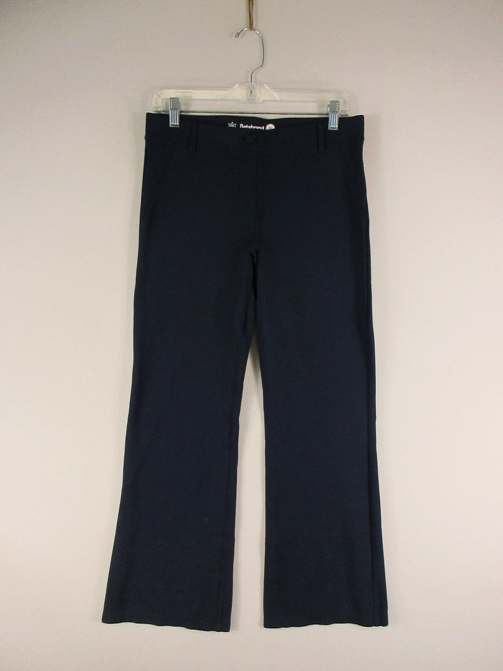 Betabrand Pants Womens M Petite Navy Bootcut Dress Pants Stretch Button Waist