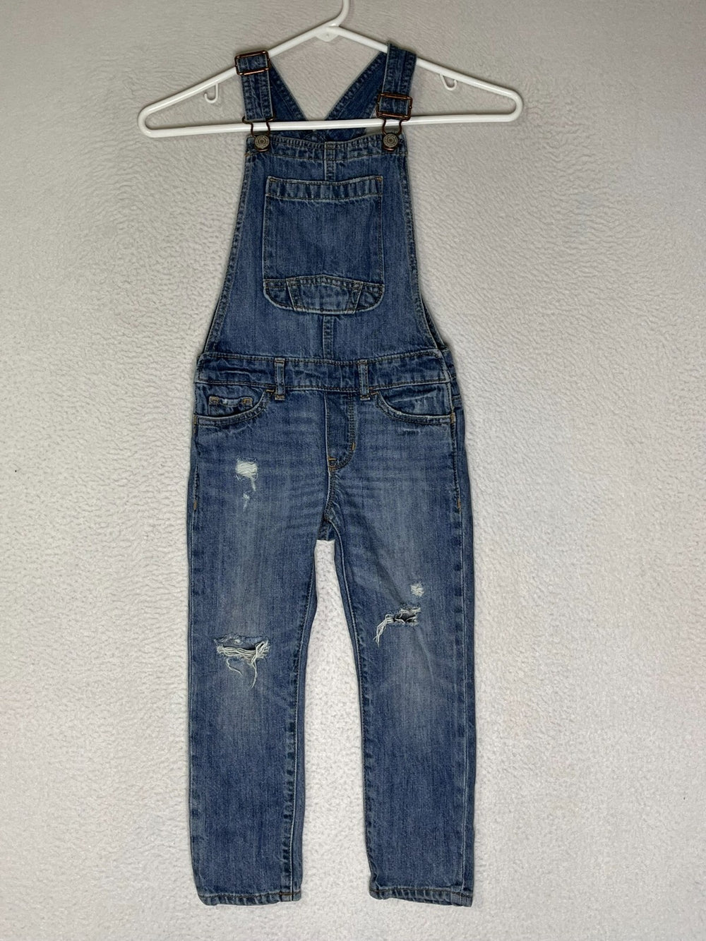 Gap Blue Sleeveless Denim Jeans Loose Overalls Distressed Girls Size X-Small