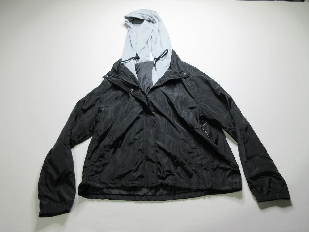 No Boundaries Black Full Zip Up Windbreaker Hooded Jacket Teen's Size 21