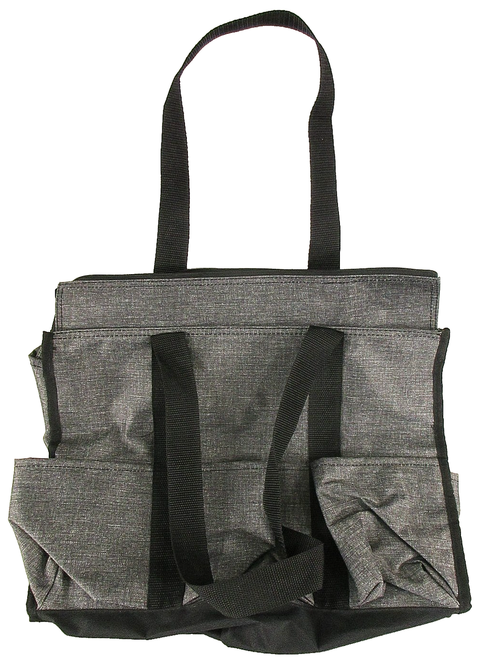 Unbranded Womens Organizing Utility Tote Bag Side Zip Pockets One Size Gray