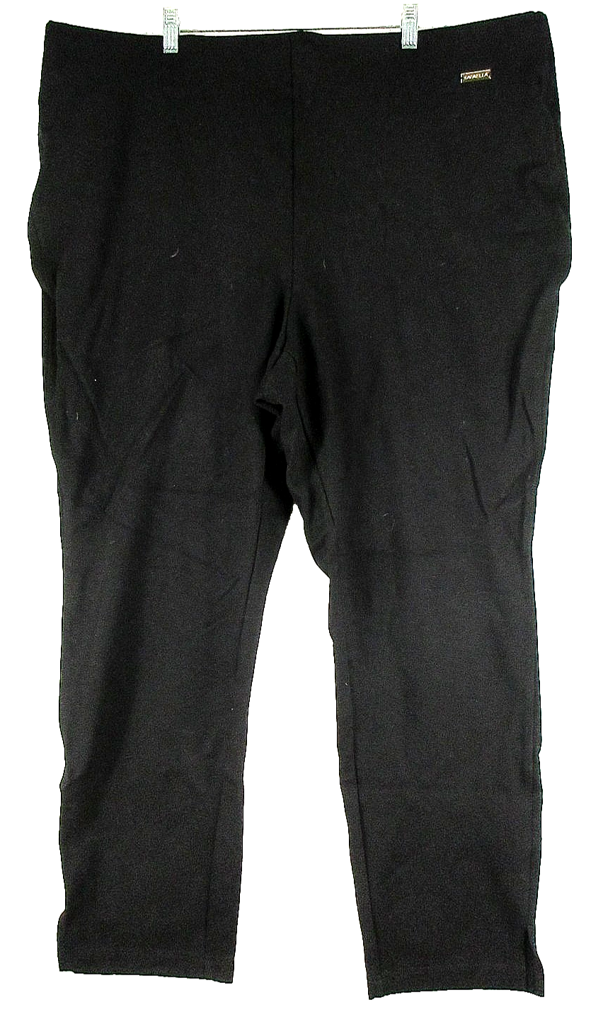 Raf Faella Womens High Rise Yoga Pants Skinny Leg Pockets Size 3X Black