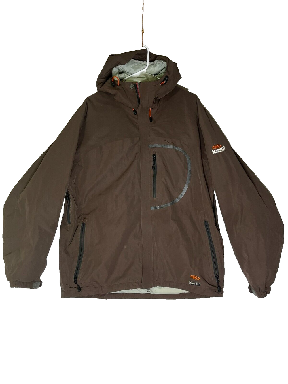 Marker Brown Crosspoint Windbreaker Jacket With Ziper Pockets Men's Size Large