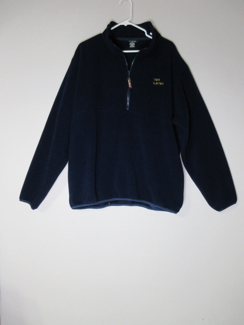 L.L. Bean Mens 1/4 Zipper High Neck Fleece Jacket Long Sleeve Size XL Blue