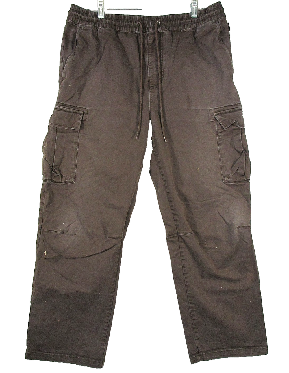 Pacsun Mens High Rise Cargo Pants Drawstring Waist Straight Leg Size L Brown