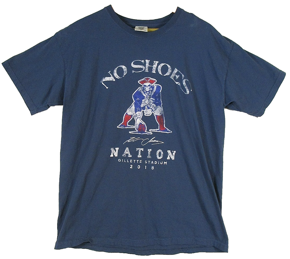 Comfort Colors Mens No Shoes Nation Graphic T-Shirt Short Sleeve Size L Blue