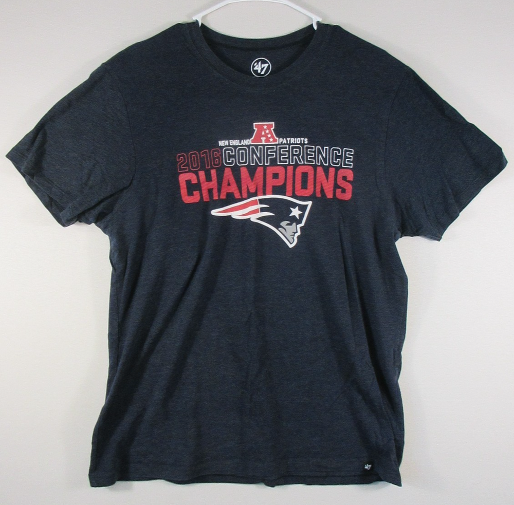47 Brand Mens Champions Graphic T-Shirt Crew Neck Short Sleeve Size L Navy Blue