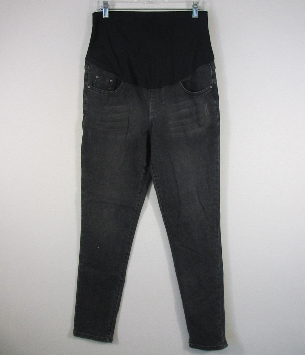 Unbranded Womens High Waist Skinny Jeans Stretch Denim Pockets Size L Black