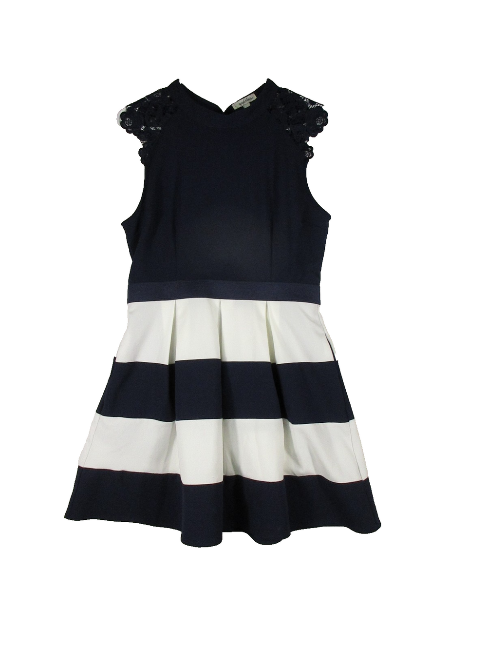 Speechless Womens Striped Fit & Flare Dress Ruffle Sleeveless Size XL Blue