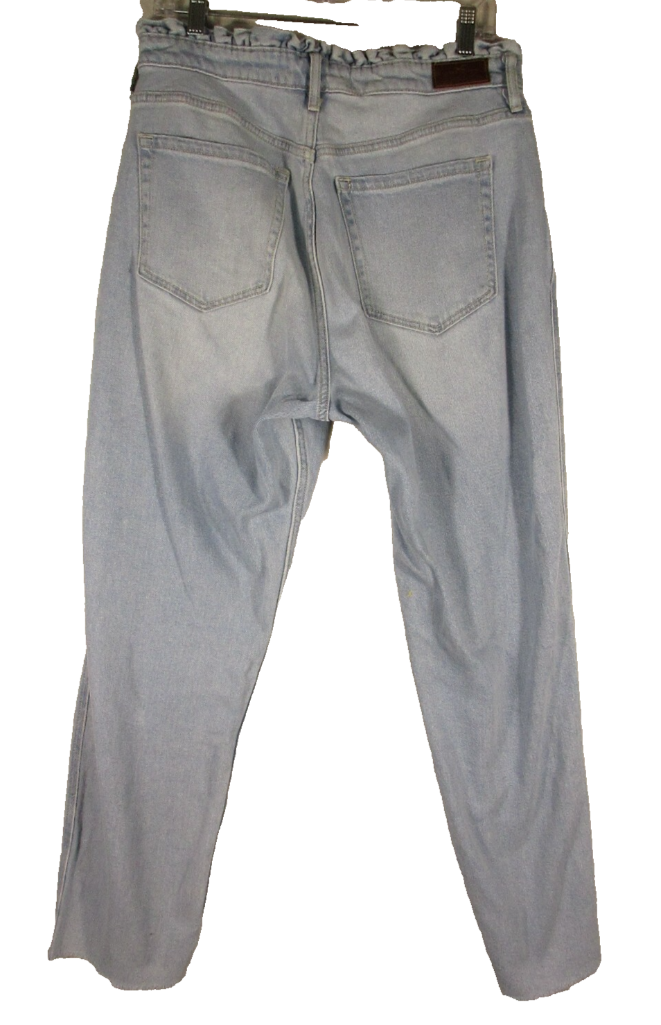 Hollister California Curvy High Rise Mom Jeans Raw Hem Pockets Size 13R Blue