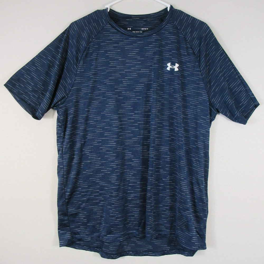 Under Armour Pullover The Tech T-Shirt Crew Neck Short Sleeve Size L Blue