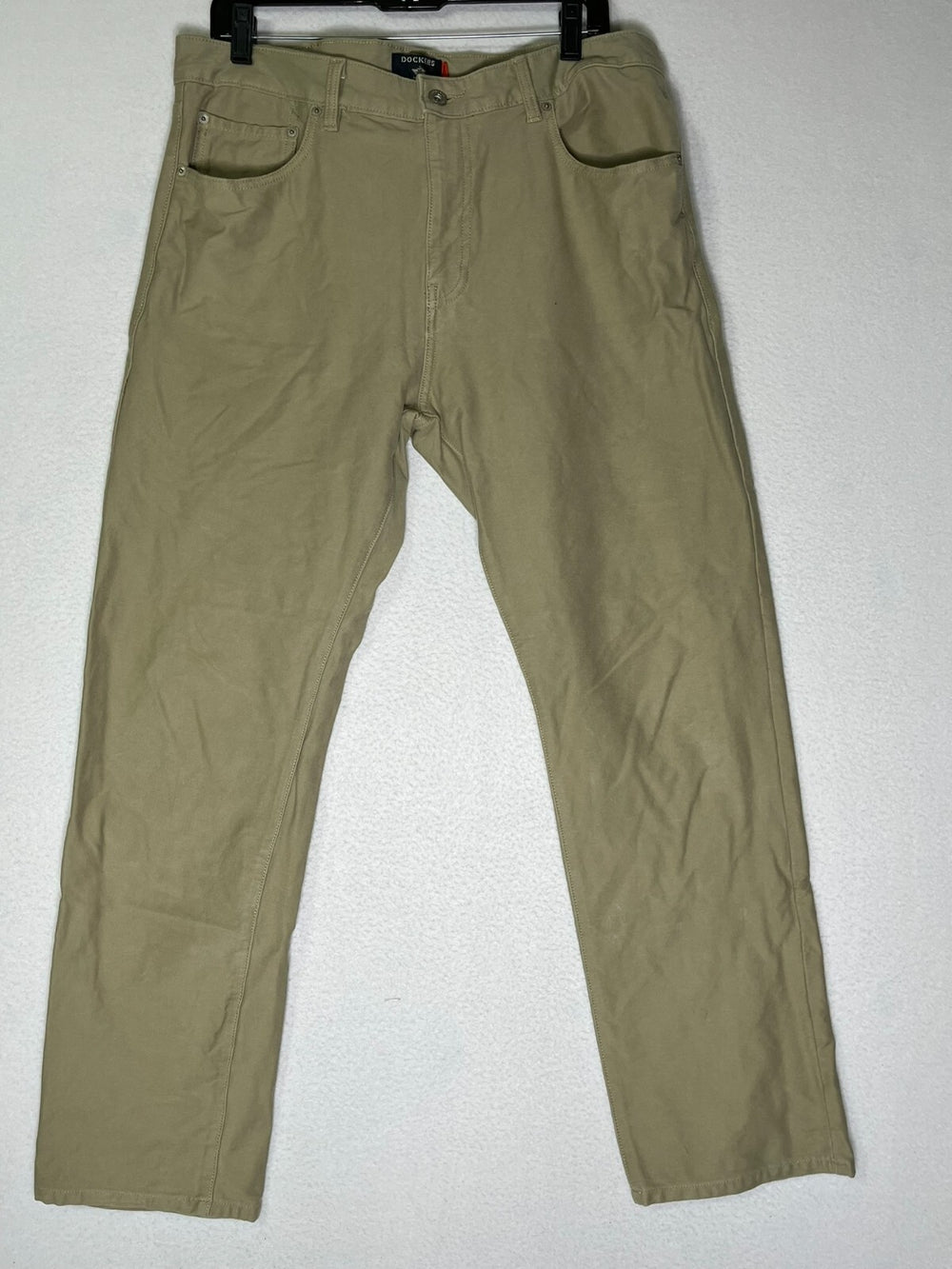 Dockers Deep Beige Straight-Fit Pants Stretch 5-Pocket Flat Front Men's Size 34
