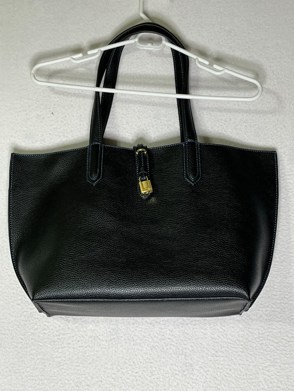 Tutilo Black Carry the Day Vegan Leather Tote Bag Purse One Size