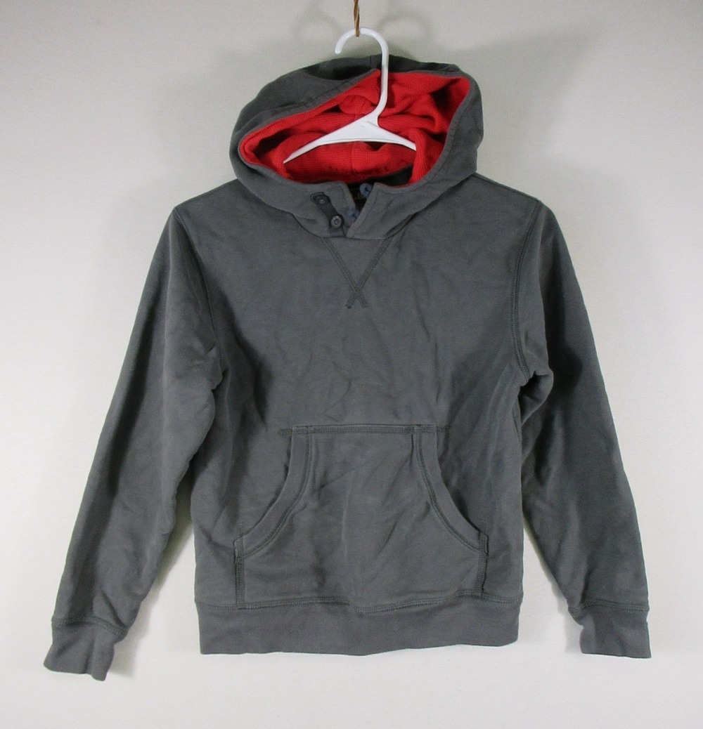 L.L.Bean Mens Pullover Hoodie Sweatshirt Long Sleeve Pockets Size S Gray