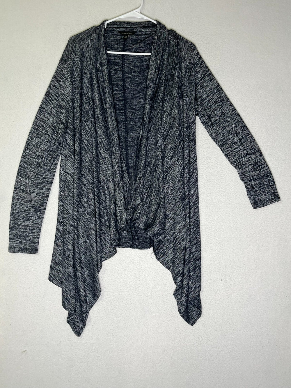 Banana Republic Navy/White Collared Open Front Long Sleeve Sweater Womens Size M