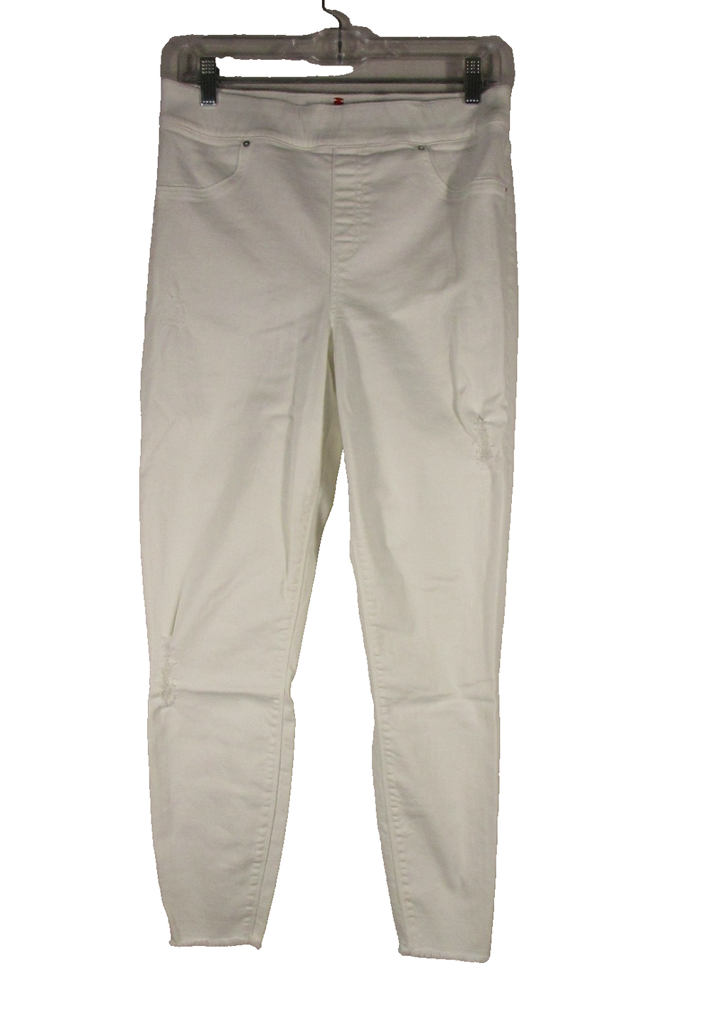 Spanx Womens High Rise Skinny Jeans Stretch Denim Pockets Size L White