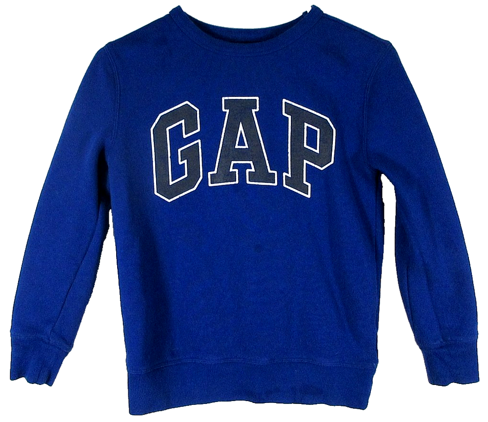 Gap Kids Boys Pullover Round Neck Fleece Sweatshirt Long Sleeve Size M Blue