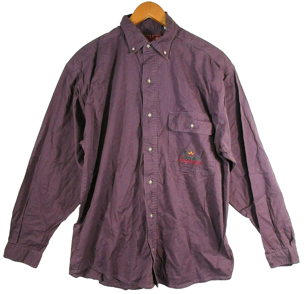 Bugle Boy Mens Button Front Casual Shirt Long Sleeve Collared Size L Brown