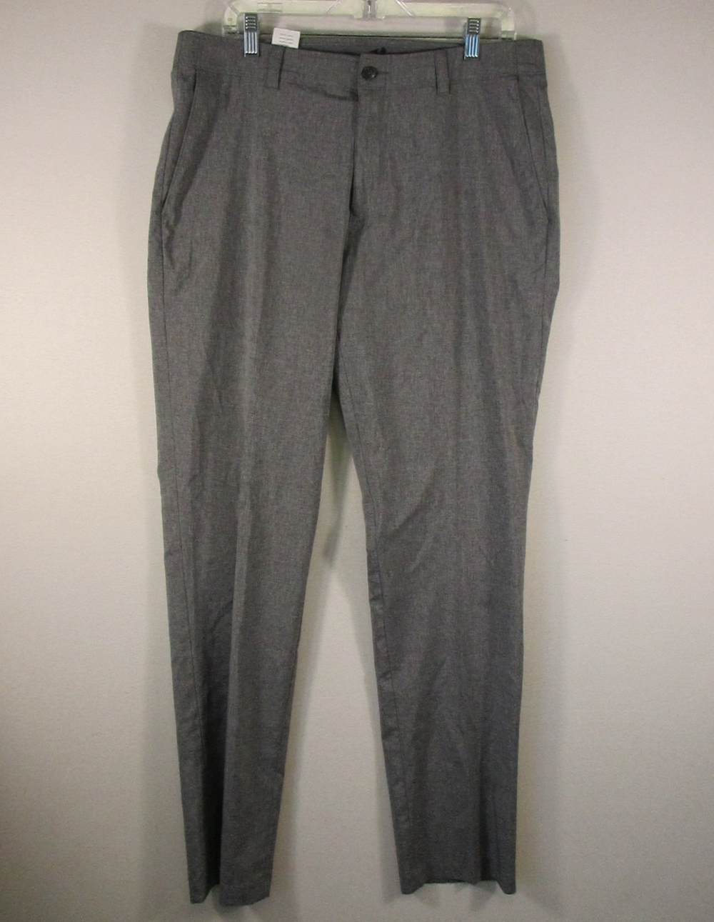 Grandslam Mens Low Rise Chino Pull-On Pants Button Fly Pockets Size 34X34 Gray