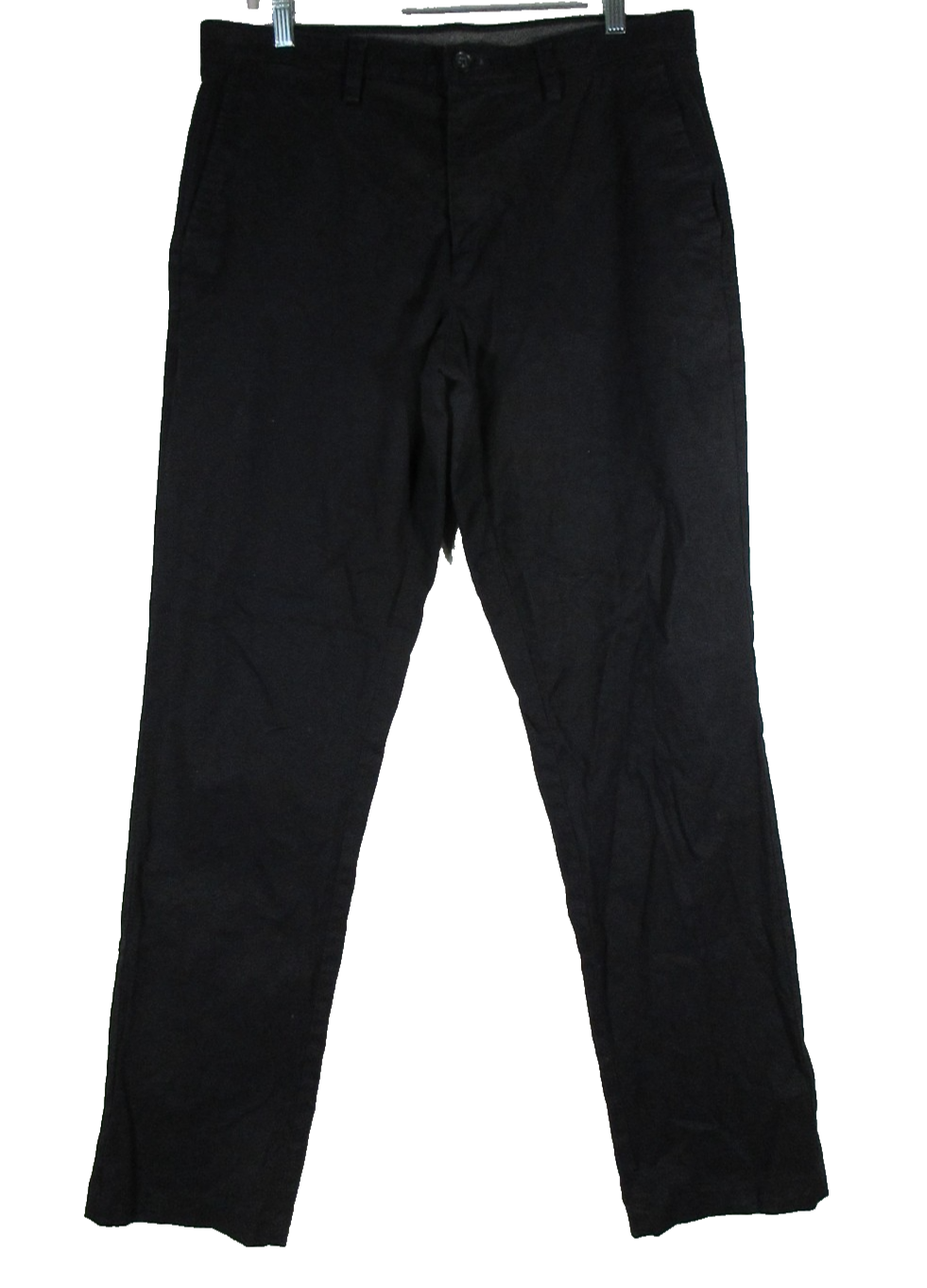 Croft & Barrow Mens Classic Fit Straight Chino Pants Flat Front Size 33X32 Black