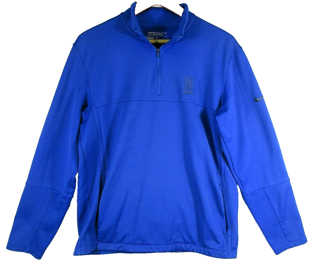 Nike Mens Golf 1/4 Zip Pullover Therma Fit Sweatshirt Long Sleeve Size M Blue
