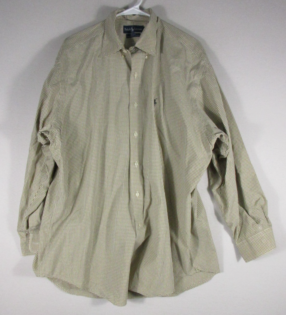 Ralph Lauren Mens Button-Up Blake Shirt Plaid Print Long Sleeve Size L Multi