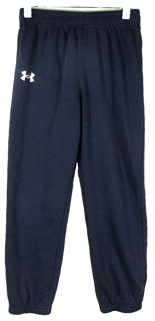 Under Armour Kids 7 Mid Rise Fleece Jogger Pants Tapered Leg Size 7 Navy Blue