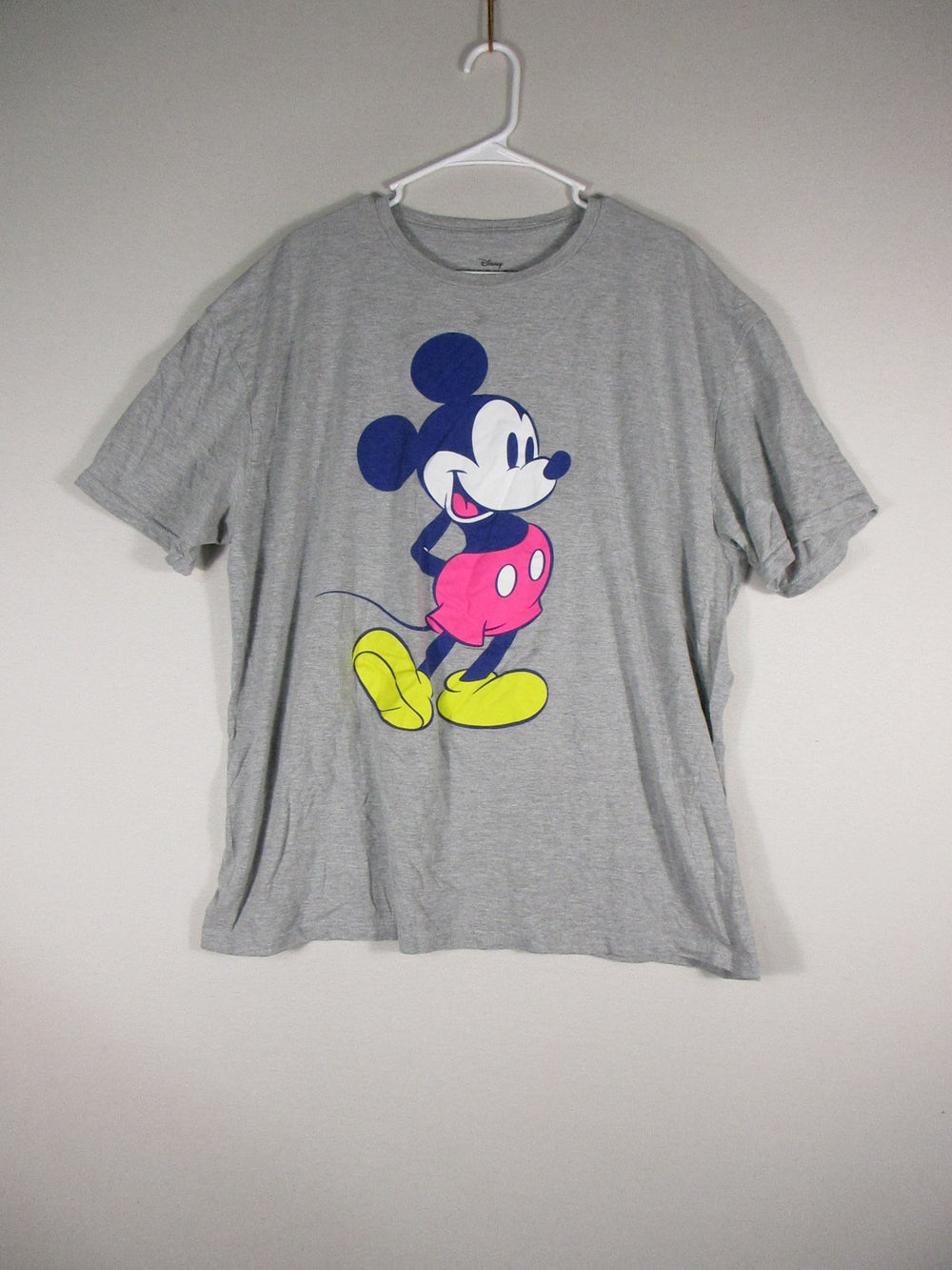 Disney Mickey Mouse Graphic T-Shirt Loose Fit Short Sleeve Size 2XL Gray