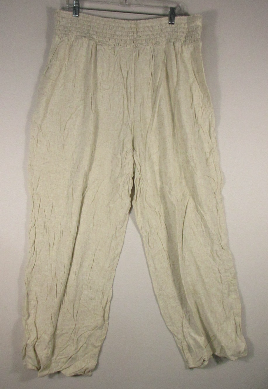 Simply Vera Vera Wang Womens High Waist Pleated Pants Pockets Size 2XL Cream