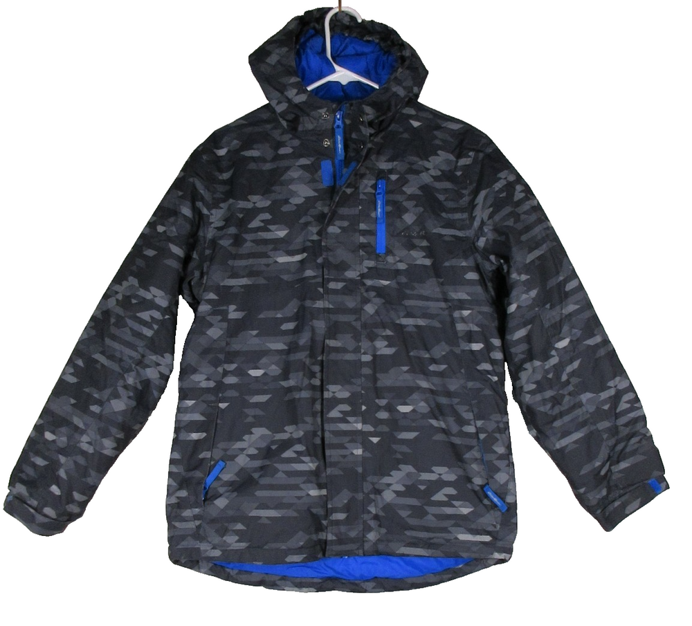 Eddie Bauer Kids Camouflages Hooded Jacket Long Sleeve Pockets Size XL (16) Gray