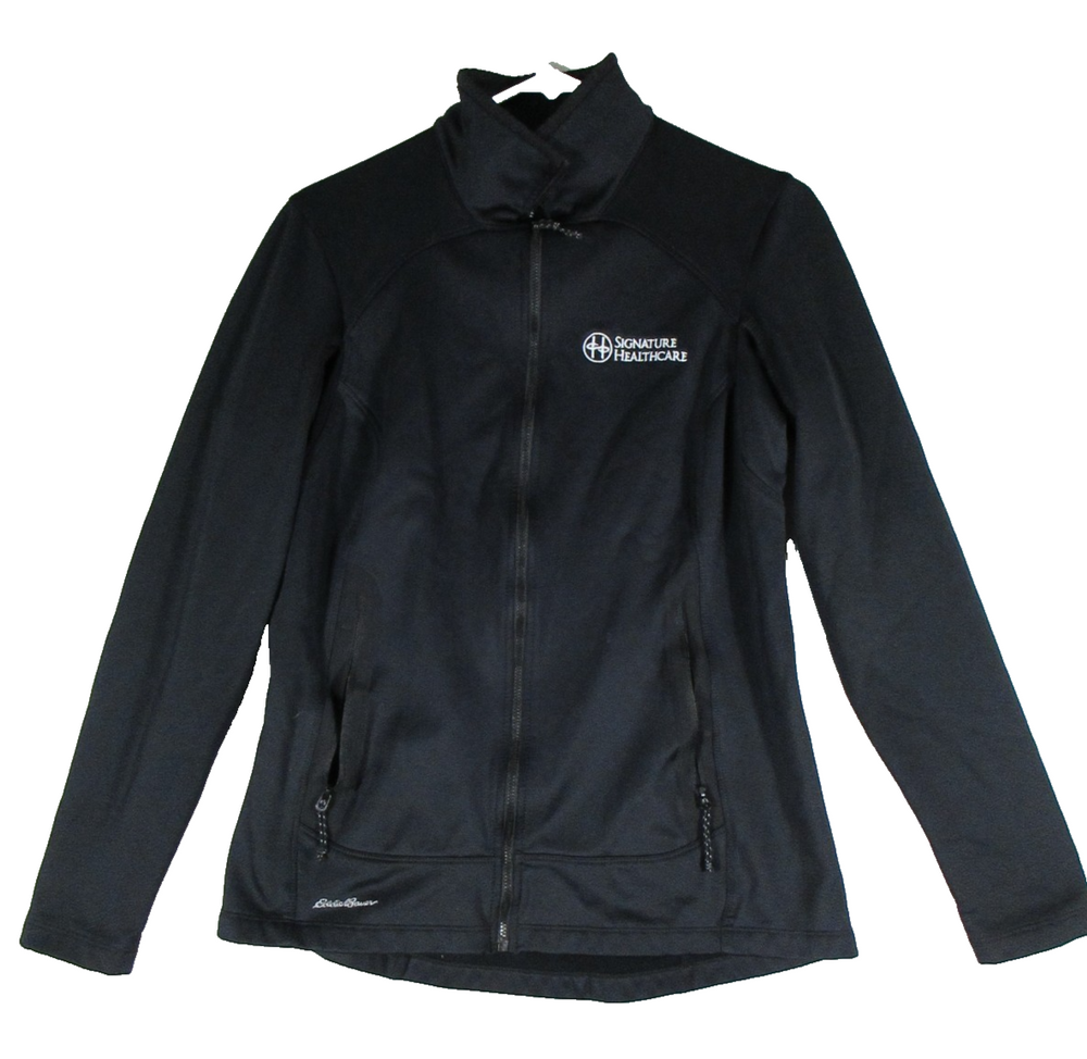 Signature Healthcare Womens Lightweight Jacket Full Zip Long Sleeve Size M Black