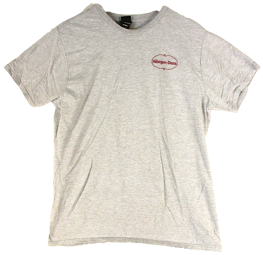 Hanes Mens Stretch Round Neck Logo Graphic T-Shirt Short Sleeve Size XL Gray