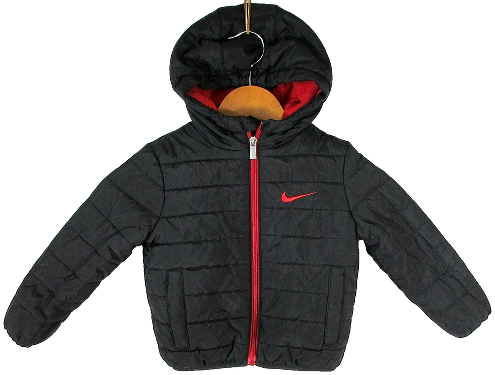 Nike Kids Boys Full Zip Hooded Jacket Long Sleeve Pockets Size 2T Black