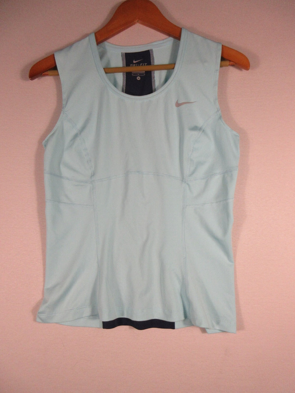 Nike Womens Casual Tank Top Swoosh Logo Dri-Fit Sleeveless Size M Teal