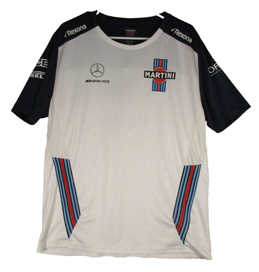 Williams Martini Racing Mens Crew Neck T-shirt Short Sleeve Size XL White