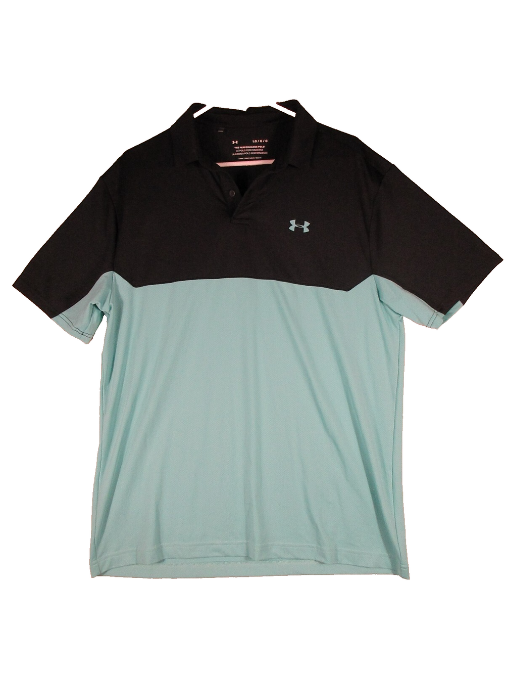 Under Armour Mens Performance Colorblock Golf Polo Shirt Size L Blue/Black