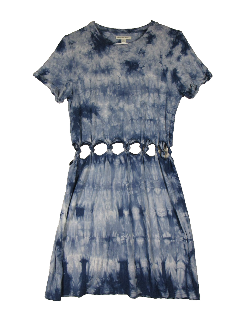 American Eagle Outfitters Womens Tie Dye Cutout Waist Short Sleeve Dress Size S