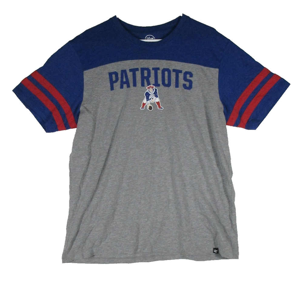 47 Mens Patriot Graphic T-Shirt Short Sleeve Crew Neck Size XL Grey/Blue