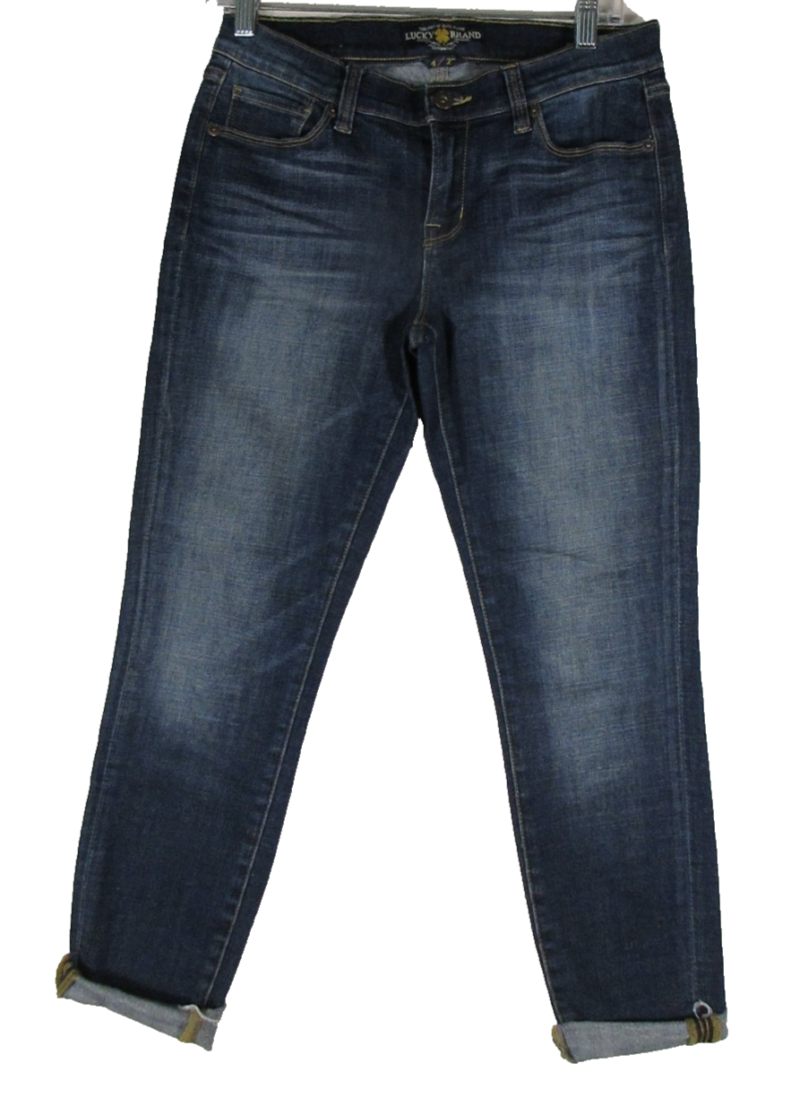 Lucky Brand Womens Denim Ankle Skinny Jeans Mid Rise Cuffed Size 4/27 Blue