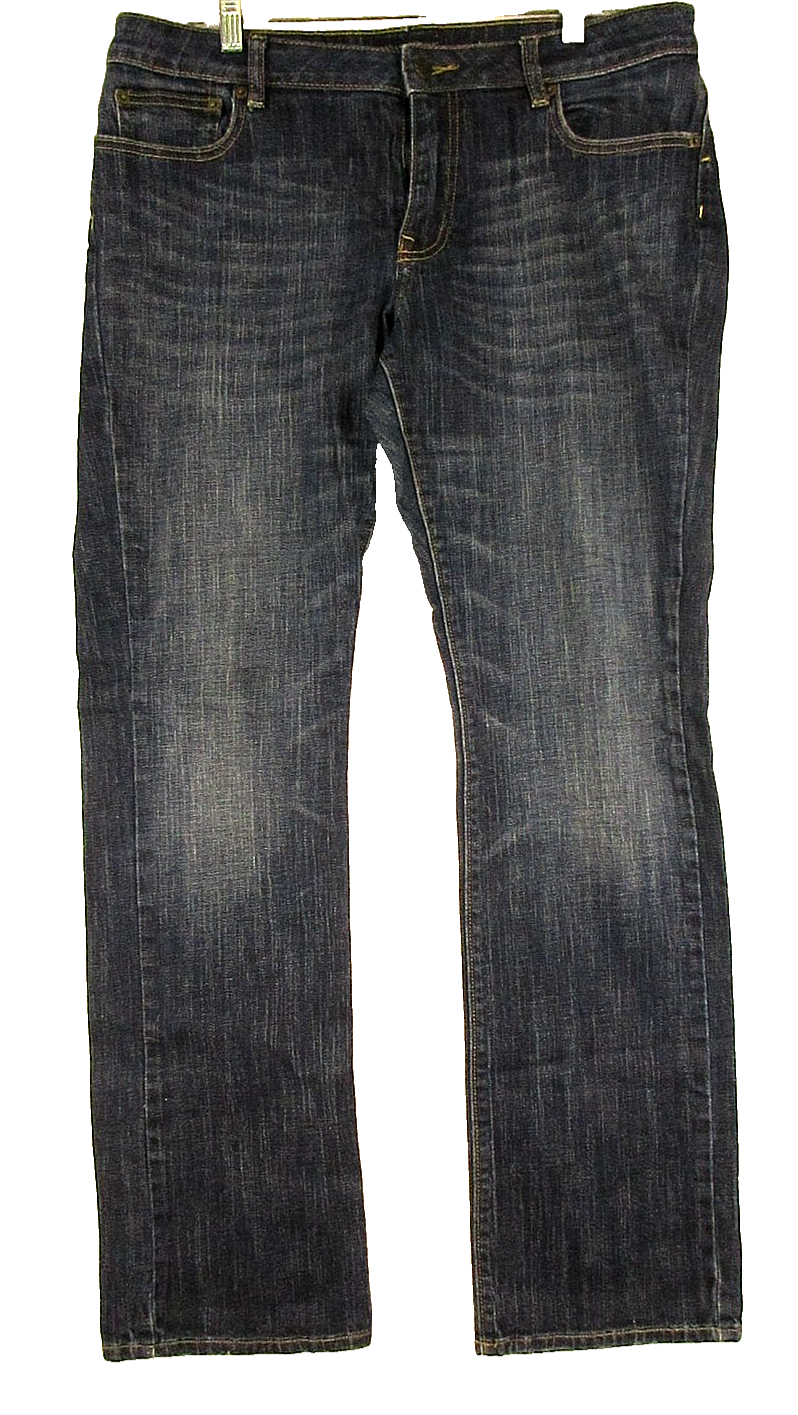 Banana Republic Womens Mid Rise Straight Jeans Stretch Denim Size 14 Blue
