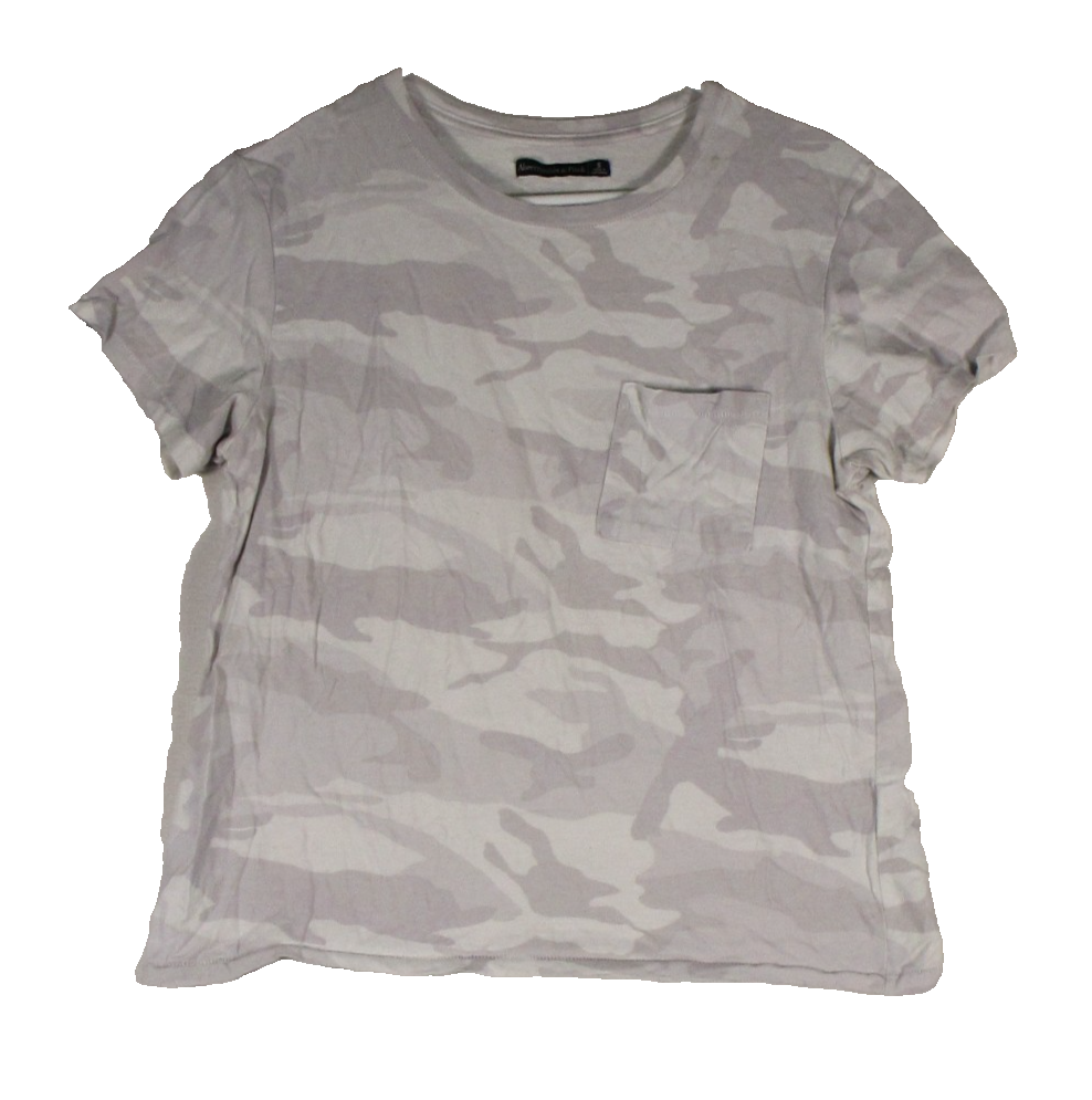 Abercrombie & Fitch Womens Camo T-Shirt Short Sleeve Crew Neck Pocket Size S